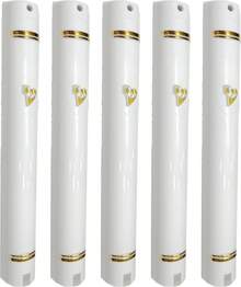 PLASTIC CASE Semiround With Design Self Stick Waterproof Rubber Cork Sold In Unit Pcs (WHITE GOLD, #15 15 Cm Scroll) - Vàng trắng - Xem 2