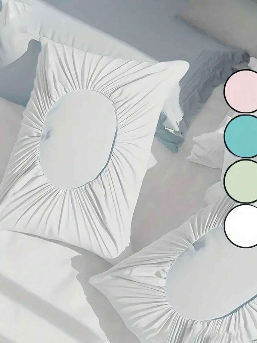 柔软一次性旅行枕套，非织物材质，可手洗，适用于酒店、美容院、旅行、户外露营，绿色、粉蓝色、白色可选。一次性枕套，加厚透气面料，适用于旅行、酒店、美容院和家庭使用。