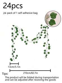 1/6/12/24 件人造悬挂藤蔓，绿叶丛林主题派对和婚礼装饰，适用于家庭、花园、墙壁、情人节、生日毕业礼物、假植物