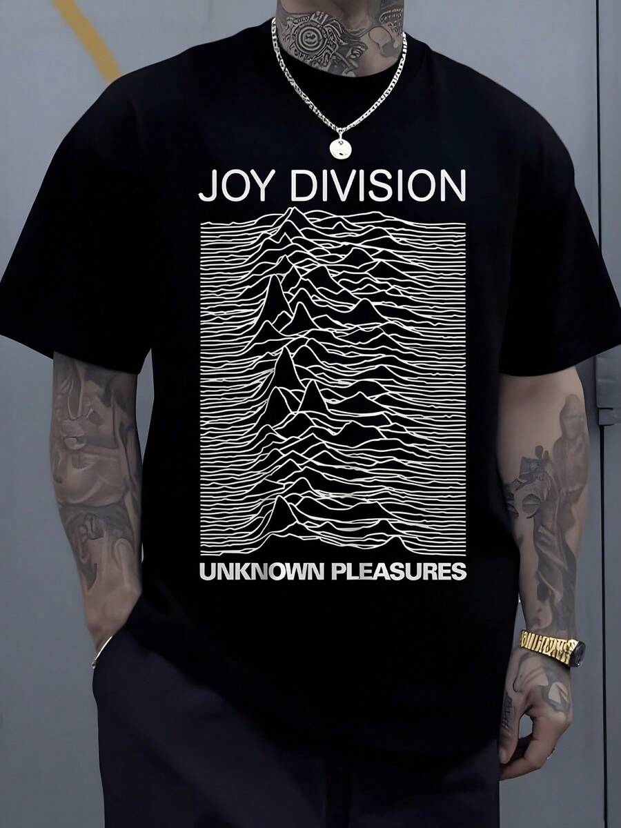 Die Darstellung Einer Reihe Von Übereinanderliegenden Wellen Die An Eine Gebirgskette Oder Herzfrequenz Erinnern Schwarzes Design Und Lässiges Herren TShirt Mit Rundhalsausschnitt Aus Baumwolle Bequem Und Atmungsaktiv