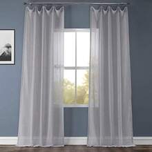 HPD Half Price Drapes Cortinas Transparentes sólidas para Sala de Estar, Textura de Lino, 50 x 84 Pulgadas (1 Panel), SHCH-SS07163-84,(Montaña de Acero 127An x 243.8Al cm (1 Paneles)) - Multicolor - Ver 1