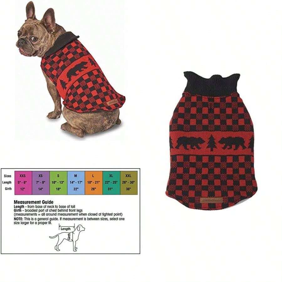 PetRageous Woods Creek - Jersey con Forro (Talla pequeña), diseño de Oso y Negro(Pequeño Rojo) - Multicolor - Ver 1