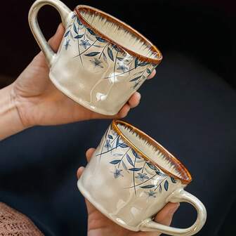 1个精美创意陶瓷马克杯，咖啡杯，办公水杯，385毫升，马克杯套装，咖啡杯，咖啡杯和马克杯，大容量手工马克杯，咖啡杯套装，日常使用马克杯，办公饮具，优雅陶瓷杯，时尚饮具，光泽表面，手工陶器，大容量马克杯，多用途杯，礼品购买者，上班族