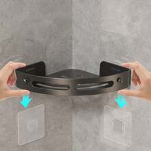 Plastic Triangular Shower Caddy, Wall Mounted Shower Storage Rack, Corner Shower Organizer, Quick Drainage, Suitable For Bathroom, Kitchen, Hotel, Dorm To Hold Bathing & Personal Care Products