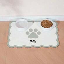 Customizable Diatomaceous Earth Pet Feeding Mats With Non-Slip Rubber Bottoms, Suitable For Dogs - Large Size, Easy To Clean, Stylish Decoration, Colorful, Retro And Cute, Minimalist Style, Adorable, Customizable, Unique, Personalized Pet Supplies, 2025 Halloween Accessories, Pet Name Can Be Printed. Personalized Gift - Multicolor - View 16