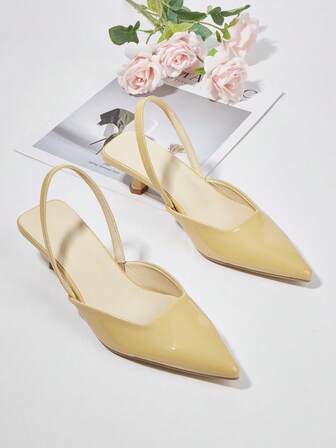 Zapatos de tacón de aguja de piel patentada de unicolor para mujer, elegantes sandalias de tacón alto de punta fina, tacones altos con correa de tobillo de moda, zapatos de vestir para ocasiones formales, bodas y fiestas
