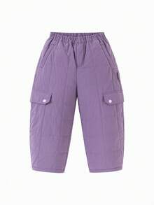 mini bala Young Girl Padded Cargo Pants Soft Warm Loose Fit Winter 2025