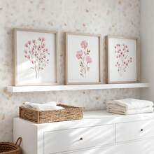 1/3 tấm áp phích vải bố in hoa thực vật Boho không khung, tranh treo tường nghệ thuật hoa hồng, phong cách tối giản, trang trí thẩm mỹ cho phòng trẻ em, căn hộ, phòng khách, phòng ngủ, trang trí nhà hiện đại - Nhiều màu - Xem 2