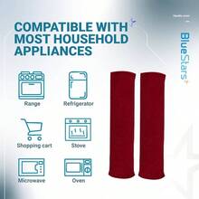 - Juego de 4 fundas para manijas de puerta de refrigerador, mantiene tus electrodomsticos limpios de manchas, goteos, manchas de alimentos, aceite, protector de decoracin para nevera, - Microondas + Rojo - - Ver 6