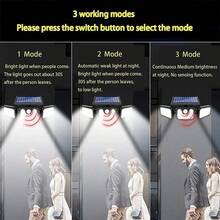 1pc Solar Powered 3-Speed Adjustable Outdoor Foldable Waterproof Motion 74 LED Three Head Wall Light With Motion Sensor, Rotating Design Suitable For Outdoor Road Lighting, Patio, Porch, Garage And Garden, Indoor And Outdoor Integrated Lighting