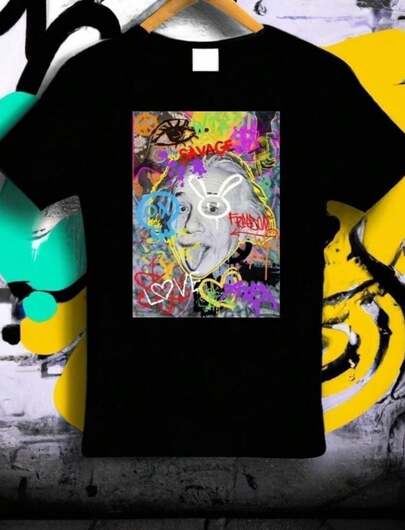 T-Shirt, Graffiti Art Tee, Science T-Shirt, Genius Gift, Street Art Shirt, Physicist Tee, Urban Art Shirt, Einstein Gift