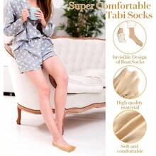 4 Pairs Ortho Toe, Bunion Toe Alignment Socks Toe Sock Women No Show Low Cut Five Finger Sock Women Men Full Toe Yoga Sock - 最初的 - 查看 3