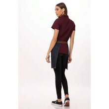 Unisex Memphis Half Bistro Apron For Kitchen And Restaurant Use Durable Adjustable And Stylish Design With Multiple Pockets For Efficient Food Service And Professional Appearance - IndigoBlue - Xem 2