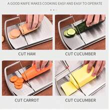 不锈钢奶酪切片器带刻度，家用烘焙工具，黄油和奶酪分割器 - 銀色 - 查看 2