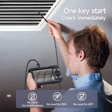 1080P HD Inspection Camera With 32GB Card, 4.3" IPS Screen, 5.5mm IP67 Waterproof Detachable Probe With 6 Adjustable LEDs, 16.4ft Semi-Rigid Cable, Automotive Repair Tool Drain Pipe Inspection Waterproof Camera