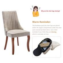 2/4/6 Piece Set Beige Linen Upholstered Dining Chairs, Farmhouse Channel Tufted Dining Chair With Solid Wood Legs For Kitchen,Dining Room. - Màu be - Xem 11
