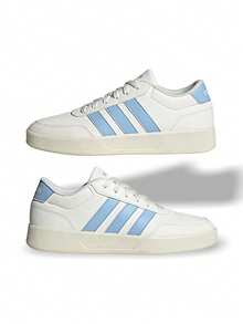 Adidas Breaknet 3.0 女式运动鞋 透气吸汗 弹性好 百搭 纯色Logo 易洗快干 日常户外步行 女款 白色/蓝色 JQ6055 - 白色/藍色 - 查看 2