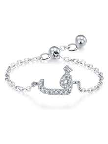 1 pièce Bague réglable minimaliste en lettre arabe en argent sterling 925, cadeau élégant pour les femmes pour le mariage, l'anniversaire, la fête des mères - Argent - Voir 12