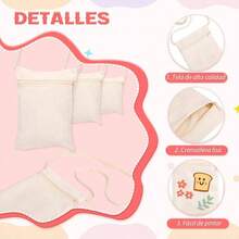 12 Bolsitas Reutilizables con Asa Larga para Compras o Camping Bolsa Cruzada Nios para Pintar Bolsas de Tela Infantiles para Cumpleaos Kit Completo para Hacer Manualidades de Bolsas 18x 13 - Blanco - Ver 4