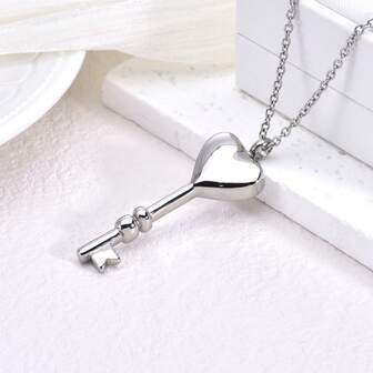1pc Stainless Steel Heart-Shaped Cremation Urn Necklace, Memorial Necklace To Hold Ashes, Hair Or Crystal Beads To Commemorate Loved Ones