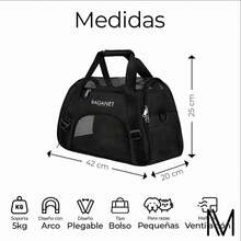 Mochila Transportadora Para Perro Y Gato Portátil Plegable Color Rojo - Negro - Ver 2