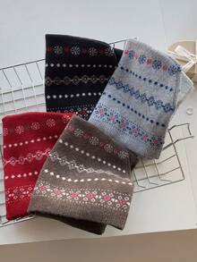 1 Stück Retro Lässig Damen Floral Argyle Muster Boho Dicke Warme Kapuzen Schal & Sturmhaube, geeignet für Party, Alltag, Reisen, Urlaub Kombinationen - Verschiedenfarbig - Übersicht 9