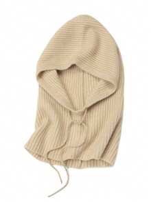 1件套男女通用100%羊毛针织拉法帽围巾套装，时尚保暖防风护耳帽围巾组合，适合秋冬季节 - 彩色 - 查看 8