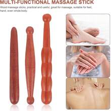 1pc Acupoint Massage Pen, Traditional Wooden Acupressure Stick Reflexology Tool For Deep Tissue, For Body, Hand And Foot Body Massager Massage Roller Lymphatic Massage Gua Sha - Multicolor - View 3
