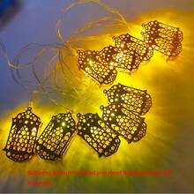 1个LED复古灯笼串灯，室内/室外节日照明，适用于家居窗户派对装饰、卧室、客厅、节日和室内装饰（不含电池） - 彩色 - 查看 12