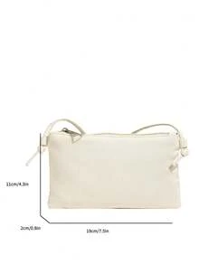 Solid Color Nylon Minimalist Shoulder Bag, Crossbody Coin Purse For Teens - A - View 3