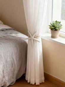 1pc Baby Room Cute Starfish Window Curtain Tie Back, Creative Woven Starfish Curtain Tie Back, Baby Room Window Curtain Decor Storage Tie Back, For Living Room & Bedroom Decor - Multicolor - View 6