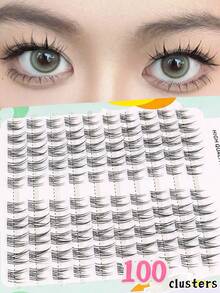 100 chiếc lông mi giả tự làm mềm mại tự nhiên, cong chữ C, mi riêng lẻ dùng để trang điểm hàng ngày, nối mi tự làm tại nhà - C - Xem 2
