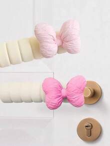 1 pieza/2 piezas Funda protectora de manija de puerta con lazo, adecuada para puertas y ventanas de dormitorios de adolescentes, guantes de puerta anti-colisión, antiestático, anti-colisión, adecuado para baño, dormitorio, balcón, cocina, alféizar de ventana - Blanco - Ver 2