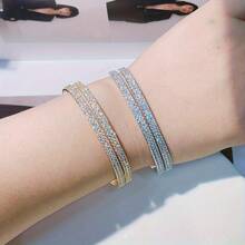 1 Set Sparkling Bangle & Ring Set, Elegant Design, Suitable For Daily Wear, Great Gift For Girlfriend - Multicolor - View 3