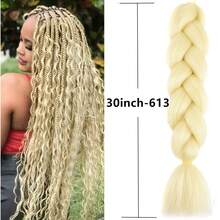 30英寸合成编织接发，1包100克渐变色编织假发，可编成马尾辫，易于造型，适用于角色扮演、摄影 - 适合所有种族，角色扮演假发，亮丽假发，弹性发带，摄影假发，时尚爱好者