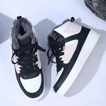 637 White Black Pink Fleece Lined