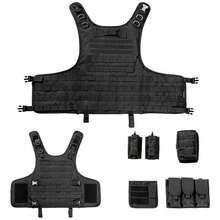 Chaleco Tactico Militar Paintball Airsoft Bolsos Removibles - Negro - Ver 2