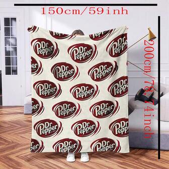 1pc New Personalized Letter Soft Blanket, Digital Printed Fleece Blanket, Air Conditioning Quilt, Office Nap Blanket, Vintage Casual Blanket, Cartoon Holiday Blanket - Soft & Warm Polyester | Perfect For Camping, Sofa Or Travel