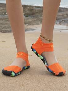 2026 Summer New Unisex Professional Water Shoes, Orange Sock-Style Lightweight Quick-Drying Anti-Slip Aqua Shoes For Outdoor Beach Diving Swimming - Coral Orange - View 2