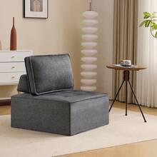 Single Sofa, Small Seating Set, Living Room Armchair, Beanbag, Sofa For Bedroom, Guest Room Or Children's Room - Grey - View 3