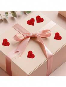 500张/卷 创意心形贴纸，适用于情人节、生日、感谢、礼品包装、DIY装饰，无粘性标签 - 彩色 - 查看 4