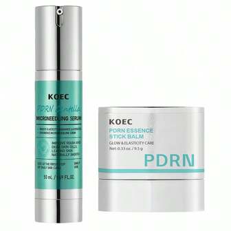 KOEC PDRN积雪草微针精华液+精华棒膏，保湿丰盈，打造水光肌套装