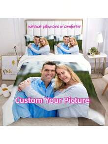 Customized Photo Duvet Cover Set With Zipper Closure - Digital Print Polyester Bedding Set With 2 Pillowcases, Tear-Resistant, Machine Washable, Personalized Gift - No Duvet Insert, Cartoon Theme Washable,Lightweight,Breathable, Cozy,Comfortable,Warm,Soft,Simple Custom,Unique,Personalized Ideal Gifts For Him,Ideal Gifts For Her,Ideal Gifts For Boyfriend,Ideal Gifts For Girlfriend,Ideal Gifts For Dad,Ideal Gifts For Mom,Ideal Gifts For Friends,Ideal Gifts For Family Him,Her,Boyfriend,Girlfriend,Dad,Family,Mom,Friends For Anniversaries,For Graduation,For Housewarming,For Weddings,For Birthdays Sofa,Bed,Car,Tea Room,Bedroom,Living Room - Multicolor - View 4