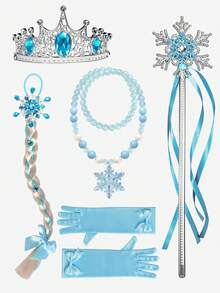 Kids Dress Up Costume, Girls Light Up Princess Dress, Christmas Costumes With Blue Cape, For Halloween And Birthday Party, Cosplay Costume - Blue - View 8