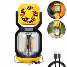 1PC Multi-Function Powerful Fan Camping Light With Battery Indicator, Fast-Cooling Fan, Multi-Purpose Hook, Type-C Charging, Dual Light Colors (3+2 Modes), Daily Waterproof, Ideal For Outdoor Camping, Family Picnics, Garden Parties, Fishing, And More - Multicolor - View 11