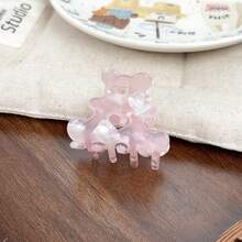 Cute Bear Acetate Hair Claw For Girls, Sweet Colorful Hair Claw For Ponytail, Small Hair Clip For Back Of Head - Màu tím rực rỡ 4,5CM - Xem 7