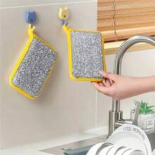 10片装，厨房洗碗海绵，不伤锅刷，家用双面清洁海绵，百洁布，厨房擦洗海绵，清洁用品，清洁工具，圣诞用品 - 彩色 - 查看 6