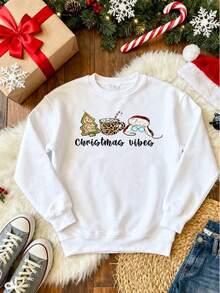 Women Plus Size Sports Sweatshirts - White - View 3