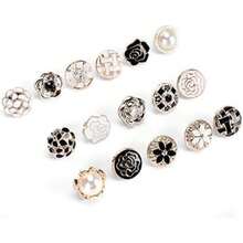 Botones de Broche para Camisa de Mujer, Botones Decorativos para Cuello Botones de Mezclilla Botones Sin Coser Botones Instantáneos Surtidos Herramienta Desmontable Oculta ()(30Pcs) - Multicolor - Ver 2