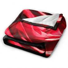 Valentine's Day Red Black Rose Stylish Flannel Throw Blanket - Soft Cozy Lightweight Plush All Season Blanket For Sofa Couch Bedroom, Warm Home Decor Gift, Premium Accent Throw - Multicolor 1 - View 6